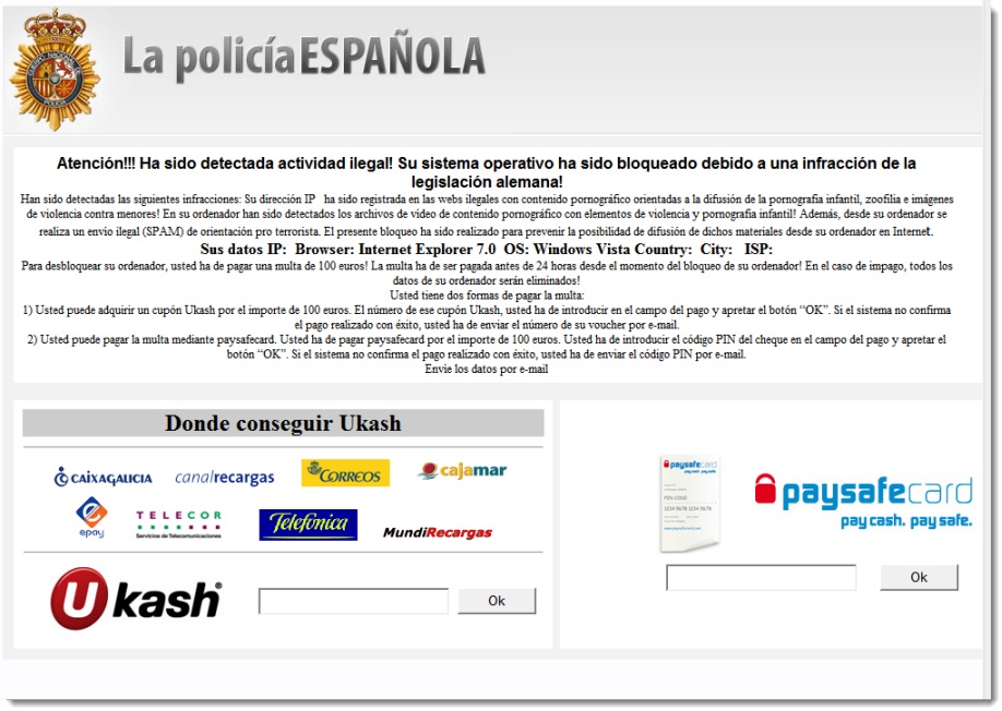 Policia Nacional - Ransomware